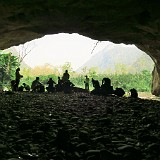Entering the Cave  We entered Hang En through a side entrance, not specatular per see, but adventurous, and leaving everybody anxious to finally see the BIG cave